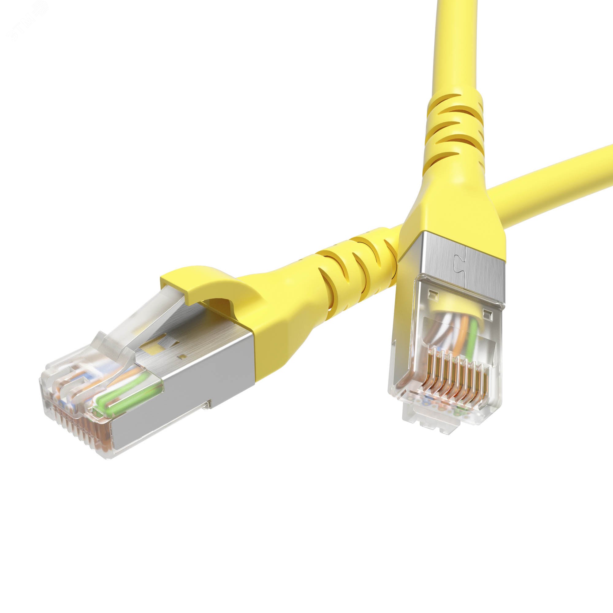 Патч-корд экранированный CAT5E F/UTP 4х2 LSZH желтый 2м