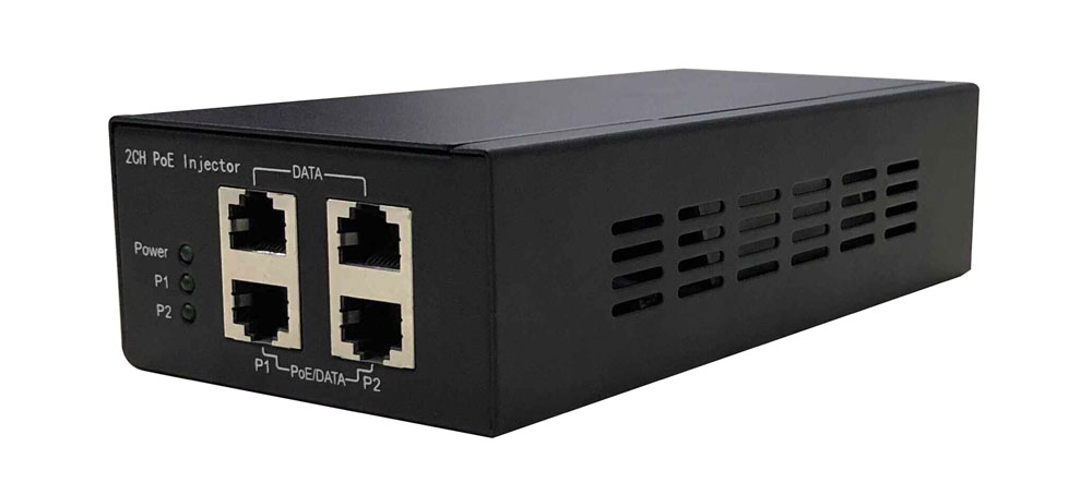 Инжектор PoE 2хRJ45 10/100/1000 Мб/с, 802.3af/at, до 30 Вт, AC 220В, DC 53В