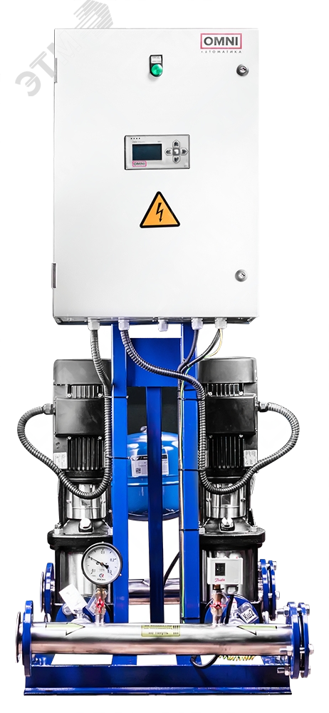 Насосная станция повышения давления ОМНИ Гидро В1 2хCDM15-7-ЧРП на базе 2-х вертикальных насосных агрегатов