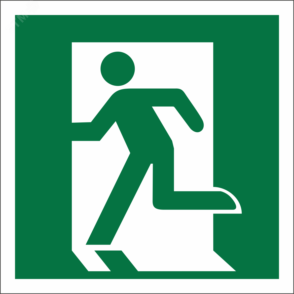 Знак безопасности BL-1515.E01-01''Выход здесь (лев.)''