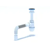 Сифон для умывальника АНИ 1 1/2' x 40 c гибкой трубой 40x40