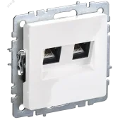 BRITE Розетка компьютерная двойная кат.5E RJ45 РК10-2-БрБ белый