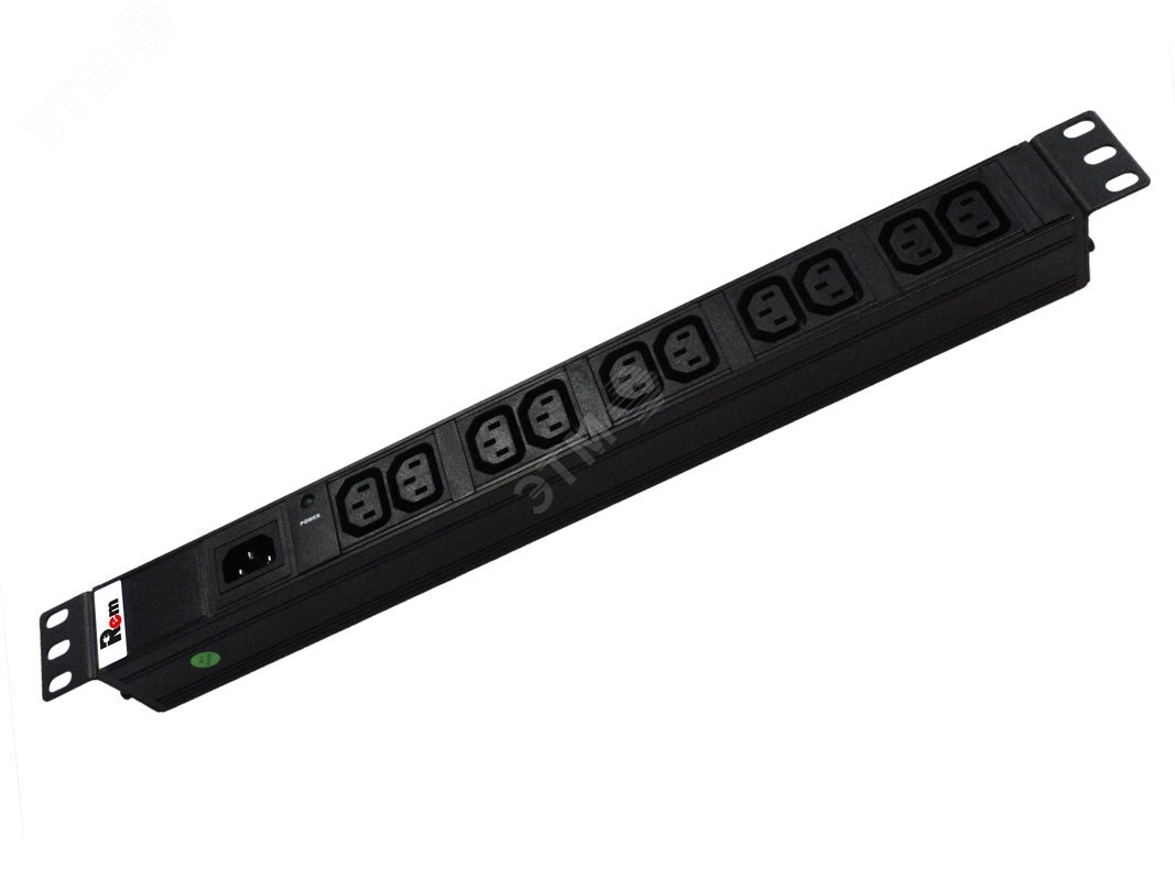 Блок розеток Rem-10 без шнура с индикатором 10 IEC 60320 C13 вход IEC 60320 C14 10A 19'