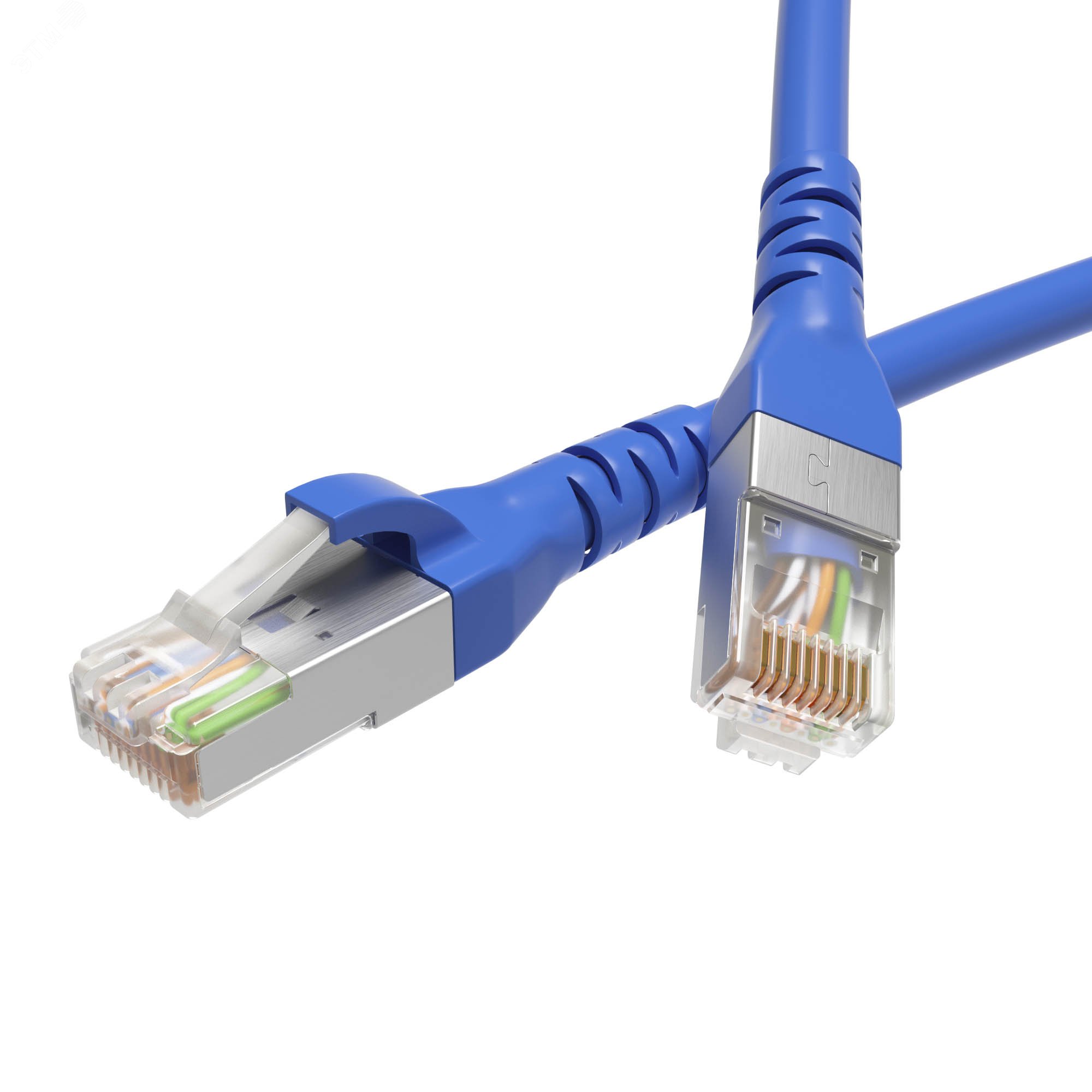 Патч-корд экранированный CAT6 F/UTP 4х2 LSZH синий 0.5м