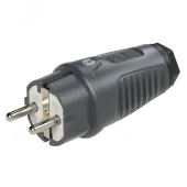 Вилка каб 16A/250V/2P+E/IP54 корпус темносерый, маркер черный