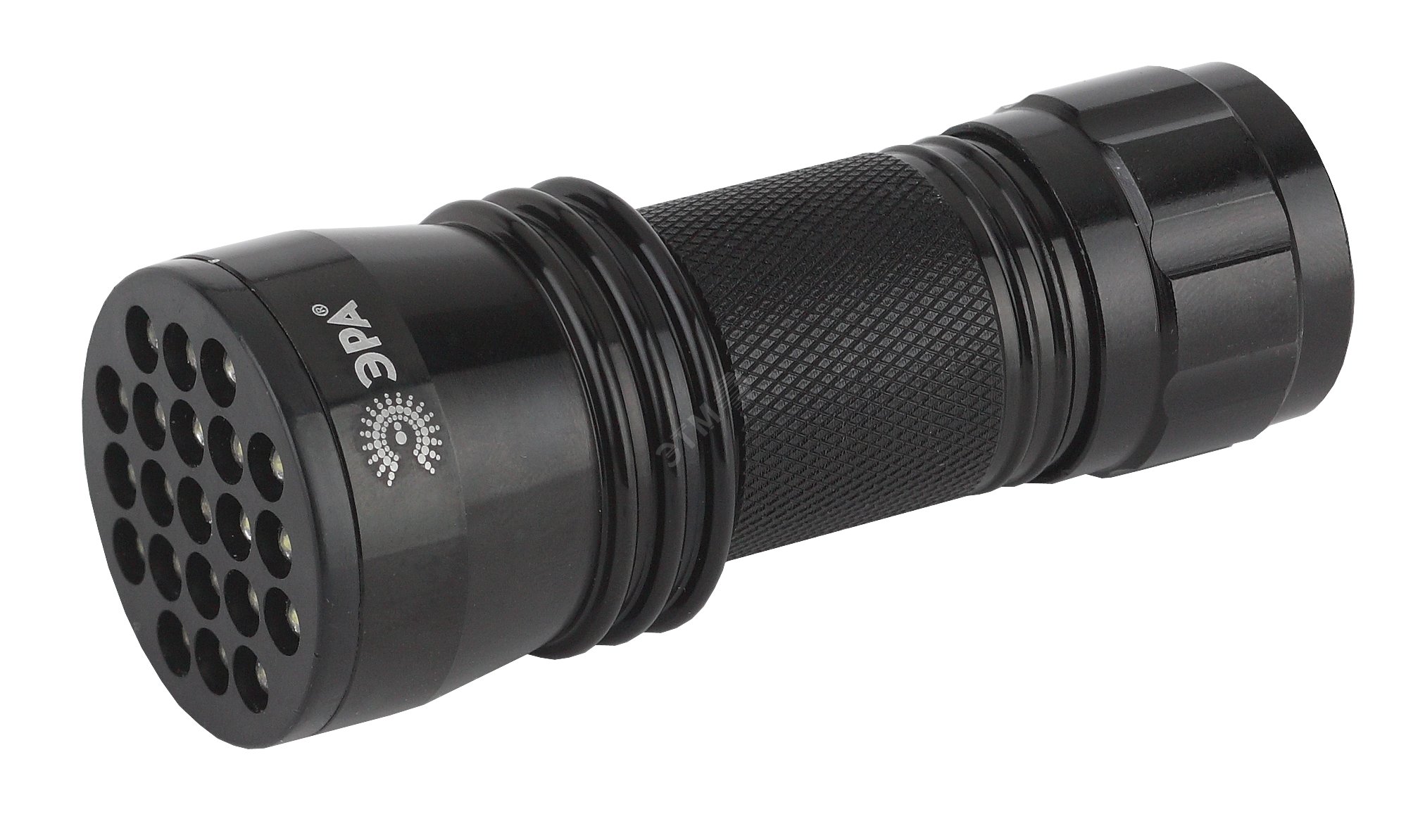 Фонарик карманный на батарейках 3хAAA, ударопрочный металлический корпус, текстурированная ручка, ремешок на руку, 21 LED MB-502 Гриндер