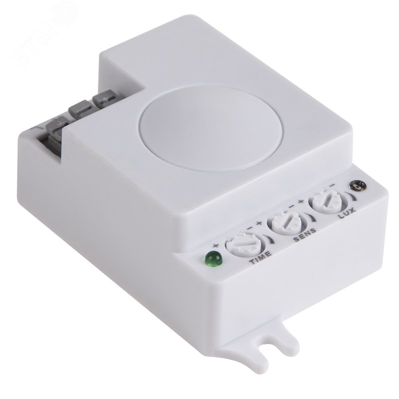 Датчик движения потолочный микроволновый ДДПМ02 180гориз/360верт 1200Вт 3-2000Лк 1-8м 10-720сек 5,8ГГц