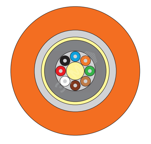 Кабель оптоволоконный диэлектрический модульный без ЦСЭ внешний OS2 9/125 12 волокон оранжевый