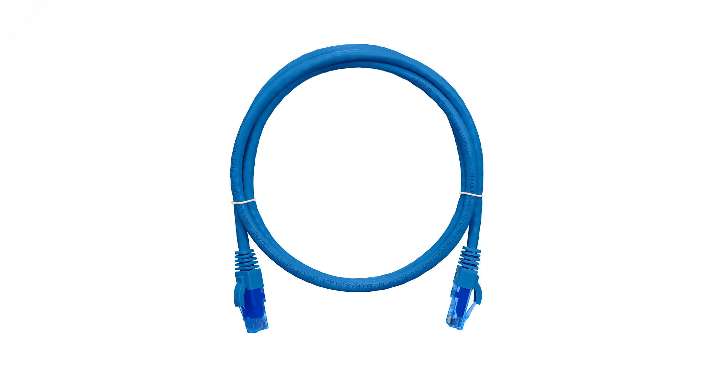 Патч-корд U/UTP 4 пары Cat 6 2хRJ45/8P8C T568B 7х0205мм LSZH синий 1м