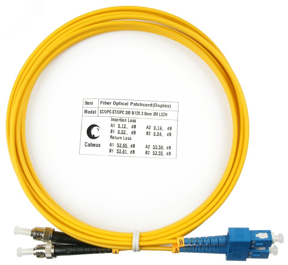 Шнур оптический duplex 3м SC-ST 9/125 sm LSZH