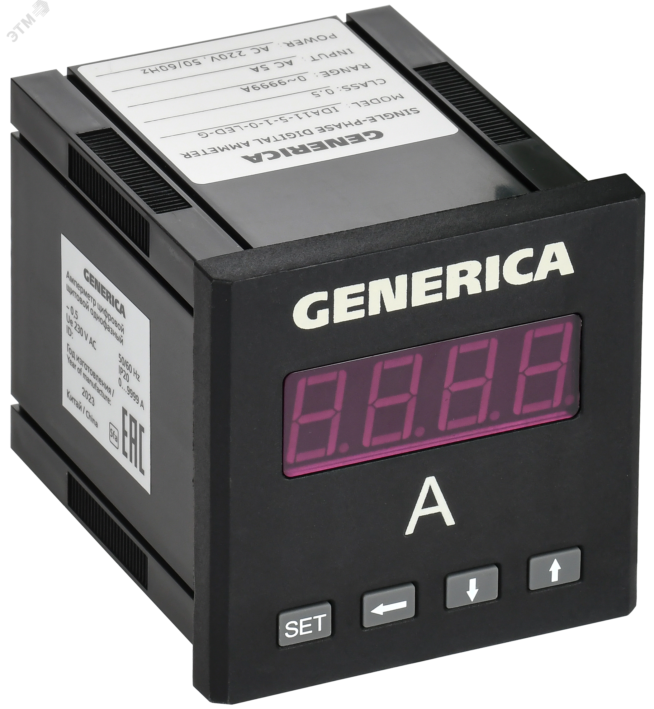 Амперметр цифровой щитовой однофазный 72х72мм LED GENERICA