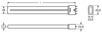 DULUX L 24W/3000K 2G11 L=317 (тёплый белый) - КЛЛ лампа OSRAM