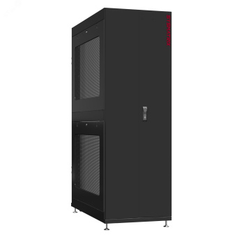 Шкаф серверный 42U 600х1200 передняя дверь: двустворчатая глухой металл IP51. задняя дверь: без. боковые панели: перфорированные. цвет: черный RAL9005 