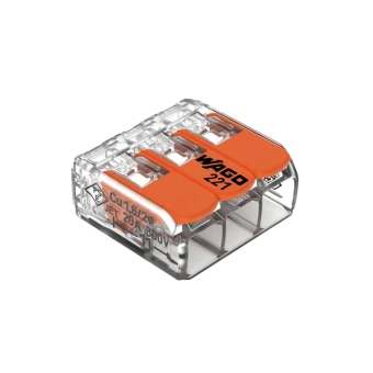 221-413 3-х контактная, многоразовая, 32A 450V - клемма WAGO 221-413
