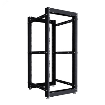 Стойка серверная OR двухрамная 45U 600-1000мм, комплект ножек, черный RAL 9005
