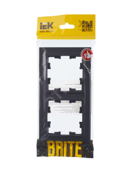 BRITE Рамка 2 поста РУ-2-БрГ графит
