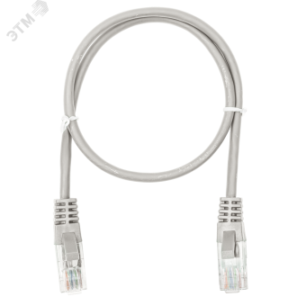 Патч-кордUTP 5e 4x2 26AWG (7x0.16mm) Cu LSZH серый 0,5м