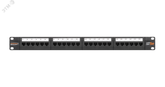 Панель 19' 1U 24 порта Кат.5e RJ45/8P8C неэкранированная черная