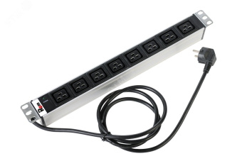 Блок розеток Rem-16 с индикатором 8 IEC 60320 C19 16A 19' шнур 3 м