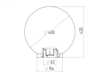 Светильник садово-парковый шар белый D400mm Е27 НТУ 01-150-401