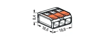 221-413 3-х контактная, многоразовая, 32A 450V - клемма WAGO 221-413