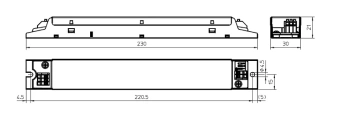 VS 26-46W/200-350мА 40-130V DIP-переключатель 230x30x21мм - Линейный драйвер для светодиодов Vossloh-Schwabe ECXe 350.618