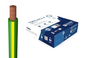 Провод силовой TOPFLEX V-K H07V-K 1х1.5 желто-зеленый