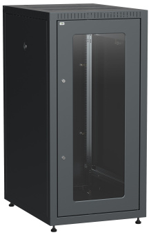 Шкаф LINEA E 18U 600х800мм двери 2шт стекло и металл черный