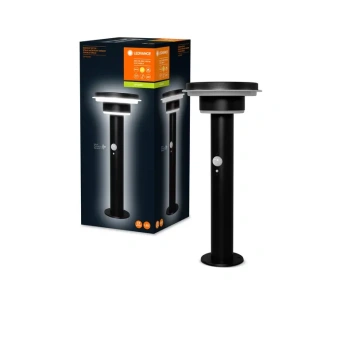 6W/3000K SOLAR+SENSOR h=400mm IP44 400Lm (ENDURA LED STYLE 2CIRCLE) Чёрный - Уличный садово-парковый светильник на солнечной батарее LEDVANCE
