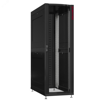 Шкаф серверный 45U 800х1200 передняя дверь: одностворчатая перфорированная IP20. задняя дверь: протект IP41. боковые панели: глухой металл. цвет: черный RAL9005 