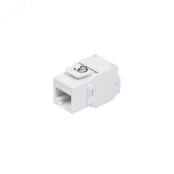 Модуль розеточный СегментЛАН Cat5e UTP, Keystone, безинструментальный монтаж, белый, прозрачн. крышка, 180 градусов