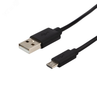 Кабель USB-micro USB, PVC, 1 м., черный,