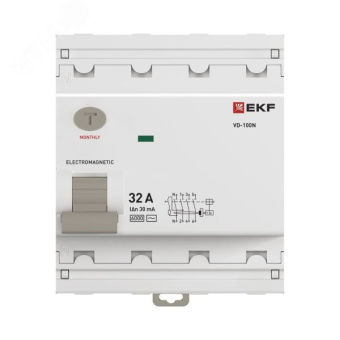 Выключатель дифференциального тока ВД-100N  4P 32А 30мА тип AC эл-мех 6кА PROXIMA EKF