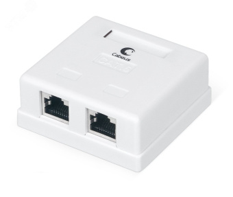Розетка компьютерная RJ-45(8P8C), категория 6, экранированная, двойная, внешняя, Dual IDC