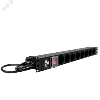 Блок розеток 19 PDU 8 розеток. 16 A. выключатель. шнур 1.8 м