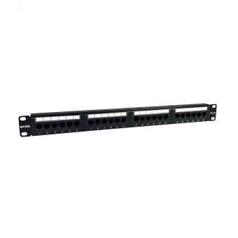 Патч-панель 24 UTP порта RJ45. cat.5е. 1U. Dual IDC. без органайзера