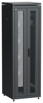 Шкаф напольный сетевой 19' LINEA N 38U 600х600мм передняя распашная перфорированная дверь задняя перфорированная черный