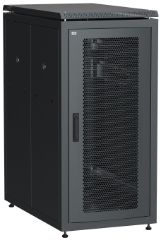 Шкаф напольный сетевой 19'' LINEA N 28U 800х1000мм перфорированная передняя дверь. задняя перфорированная черный