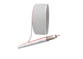 Кабель коаксиальный SAT 50м 75 Ом Cu/(оплётка Cu 75%) PVC цвет белый 100 м