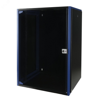Шкаф настен. 19', 18U 600х450, дв. стек, чер. DATAREX
