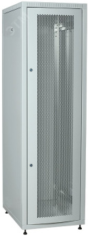Шкаф LINEA E 42U 600х800мм двери 2шт перфорирова ная и металл серый