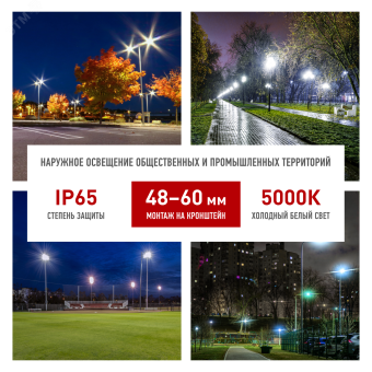 Светильник светодиодный уличный консольный ДКУ-60 Вт SPP-5-60-5K-W IP65 60Вт 6600лм 5000К 620x245x70 (КСС ''Ш'') (50)