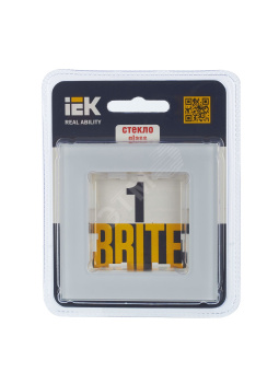 BRITE Рамка 1 пост РУ-1-2-БрБ стекло белый
