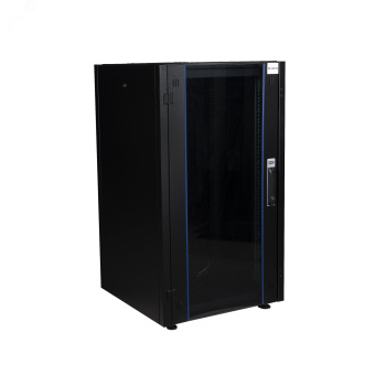 Шкаф нап. 19', 22U 600х600, перед. дв. стек, задн. стен., мет, чер. DATAREX