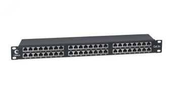 Патч-панель высокой плотности 19' Высота (1U), 48 портов RJ-45, категория 5e, полностью экранированная, Dual IDC