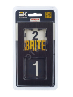BRITE Рамка 2 поста РУ-2-1-БрЧ металл черный