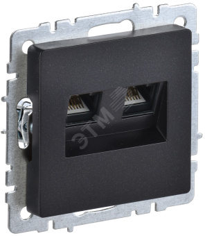 BRITE Розетка компьютерная двойная RJ45 кат.5E РК10-2-БрЧ черный