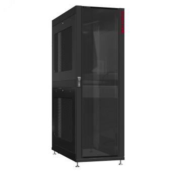 Шкаф серверный 42U 600х1200 передняя дверь: стекло IP41. задняя дверь: одностворчатая глухой металл IP51. боковые панели: перфорированные. цвет: черный RAL9005 