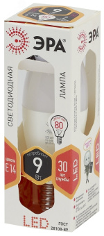 Лампа светодиодная LED B35-9W-827-E14 (диод, свеча, 9Вт, тепл, E14 (10/100/3500)
