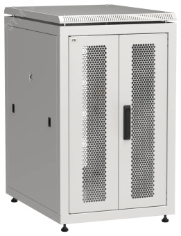 Шкаф напольный сетевой 19' LINEA N 18U 600х800мм передняя распашная перфорированная дверь задняя перфорированная серый